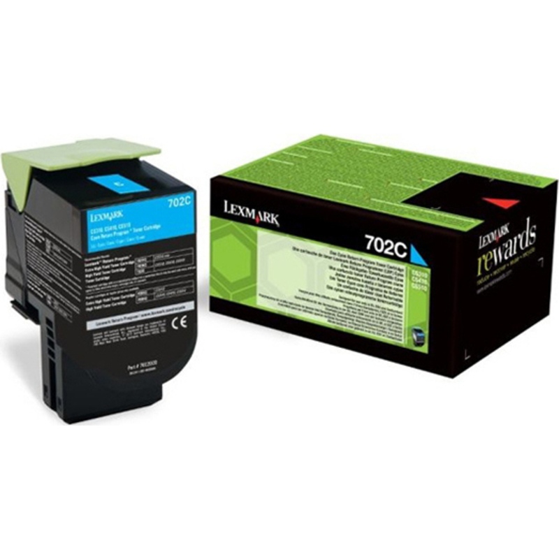 Lexmark 702C Toner Cyan 1K Pgs 70C20C0