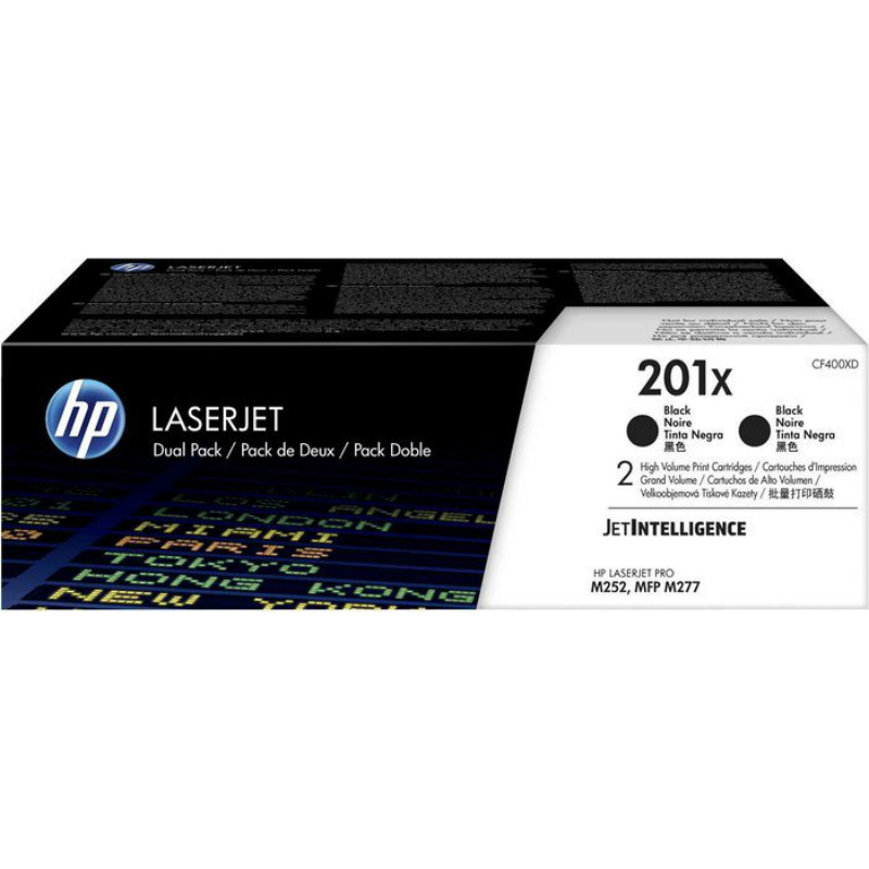 HP 201X Dual Pack High Yield Black Original LaserJet Toner CF400XD