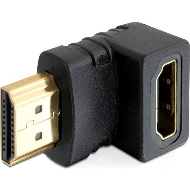 DeLock Adapter HDMI Male – HDMI Female 90° down 65071