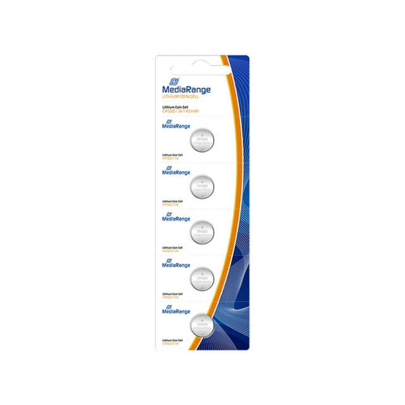 MediaRange Lithium Coin Cells CR1220 3V 5-Pack MRBAT134