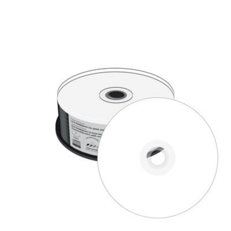 MediaRange CD-R White Printable 700MB 52x 25 Pack Cake MR241