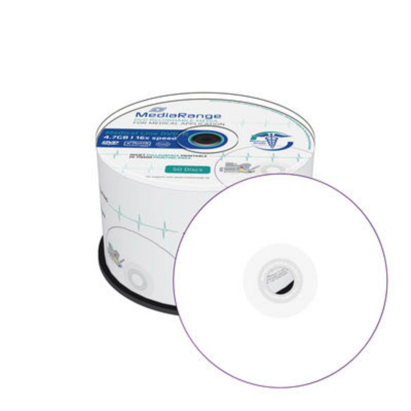 MediaRange Medical Line DVD-R Printable 4.7GB 16x 50 Pack Cake MR429