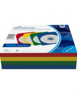 MediaRange Paper Sleeves for 1 Disc Assorted Colors 100Pack BOX67