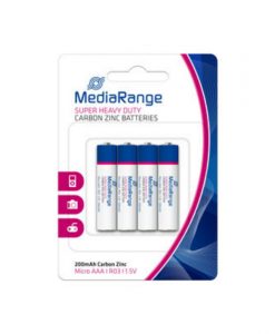 MediaRange Super Heavy Duty Carbon-Zinc Batteries Micro AAA R03 1.5V 4Pack MRBAT141