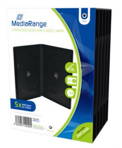 MediaRange DVD Case for 2 Discs 14mm 5-Pack Black BOX30-2