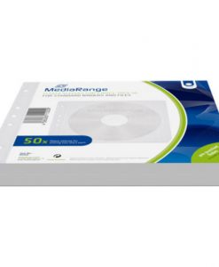 MediaRange Fleece Sleeves for 2 Discs 50-Pack White BOX60