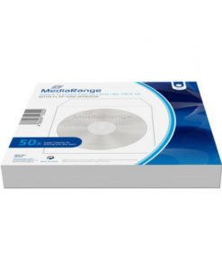 MediaRange Paper Sleeves with Flap and Window 50-Pack White BOX65