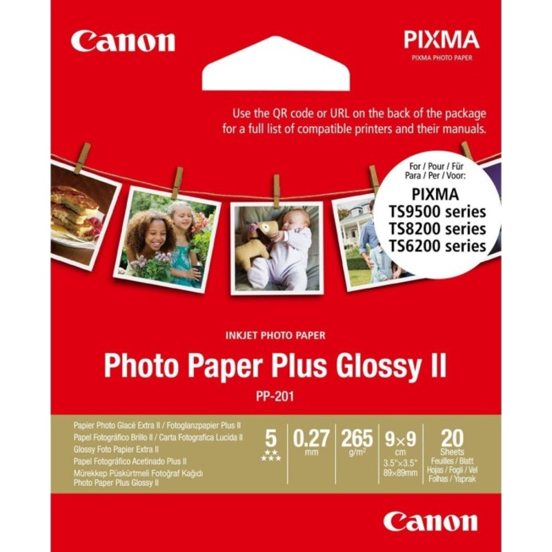 Canon PP-201 Glossy II Photo Paper Plus 9x9cm 265gr 20 Sheets 2311B070