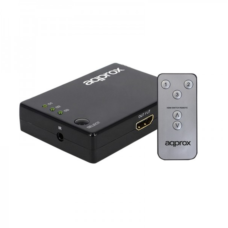 Approx 3-Port HDMI Splitter 4K Black C29V2