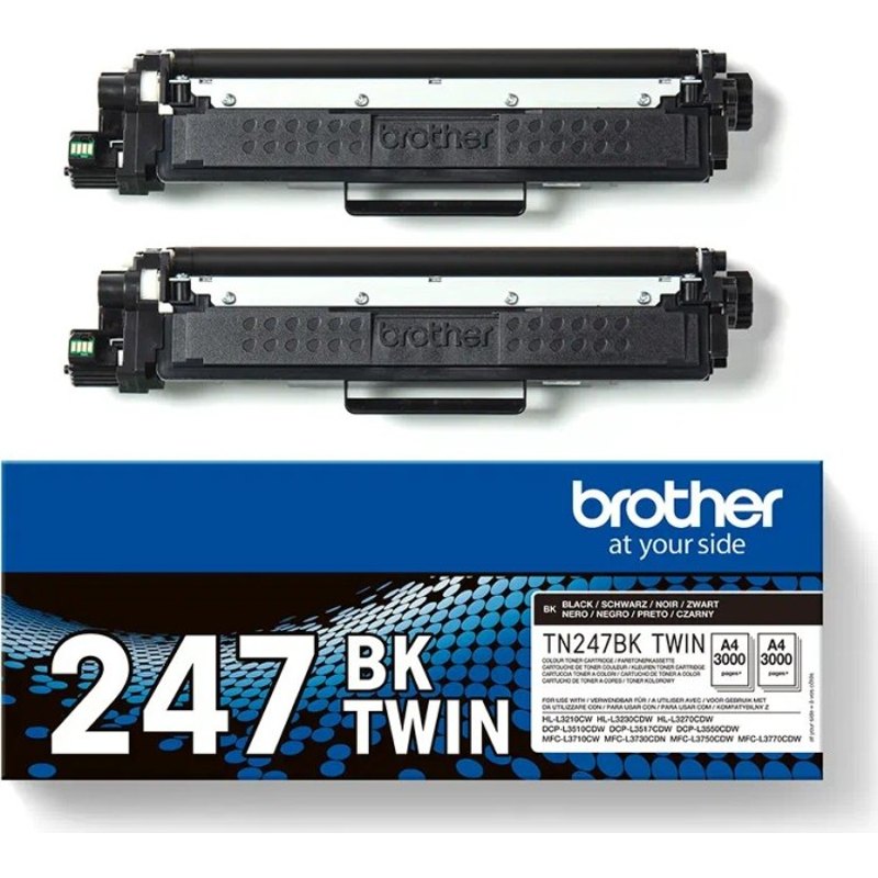 Brother TN-247BK Toner Black 2x3k Pgs TN247BKTWIN